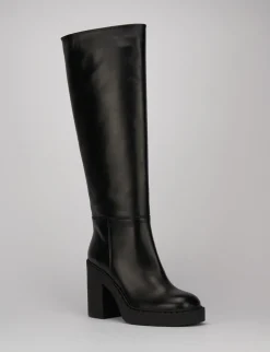 Stivale tacco 8 cm nero pelle