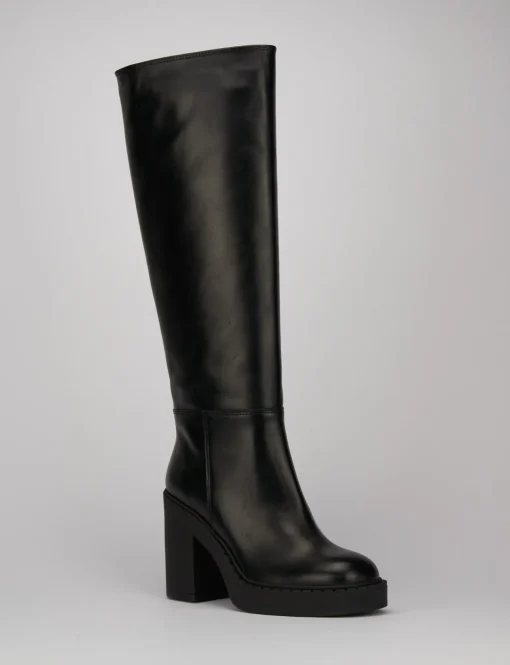 Stivale tacco 8 cm nero pelle