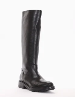 Stivale tacco 2 cm nero