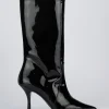 Stivale tacco 7 cm nero vernice