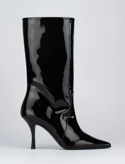 Stivale tacco 7 cm nero vernice