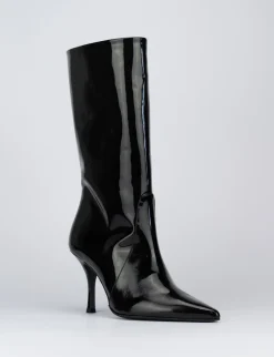 Stivale tacco 7 cm nero vernice