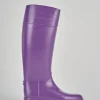 Stivale tacco 2 cm viola gomma