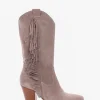Stivale tacco 8 cm beige