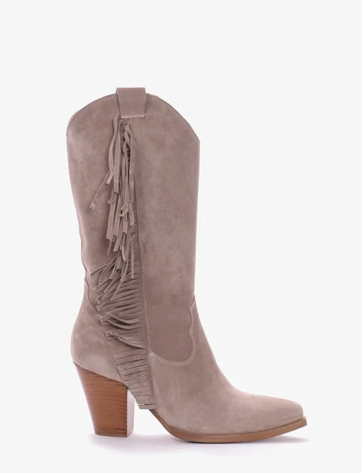 Stivale tacco 8 cm beige