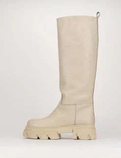 Stivale tacco 2 cm beige