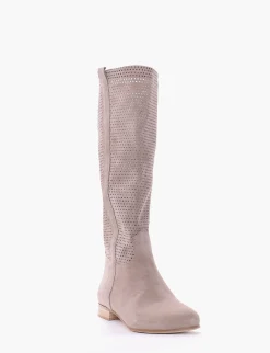 stivale tacco 2 cm beige