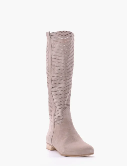 stivale tacco 2 cm beige