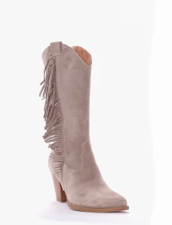 Stivale tacco 8 cm beige