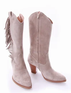 Stivale tacco 8 cm beige
