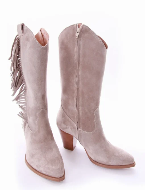 Stivale tacco 8 cm beige