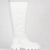 Stivale tacco 1 cm bianco pelle