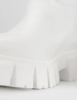 Stivale tacco 1 cm bianco pelle