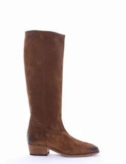 stivale tacco 2 cm cuoio