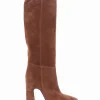 stivale tacco 10 cm cuoio