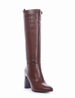 stivale tacco 8 cm cuoio