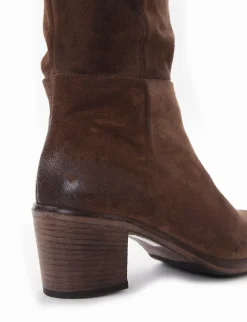 stivale tacco 5 cm cuoio