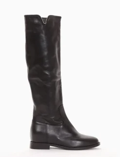 stivale tacco 2 cm e zeppa interna sul tallone alta 3cm nero