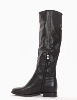 stivale tacco 2 cm e zeppa interna sul tallone alta 3cm nero