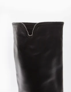 stivale tacco 2 cm e zeppa interna sul tallone alta 3cm nero