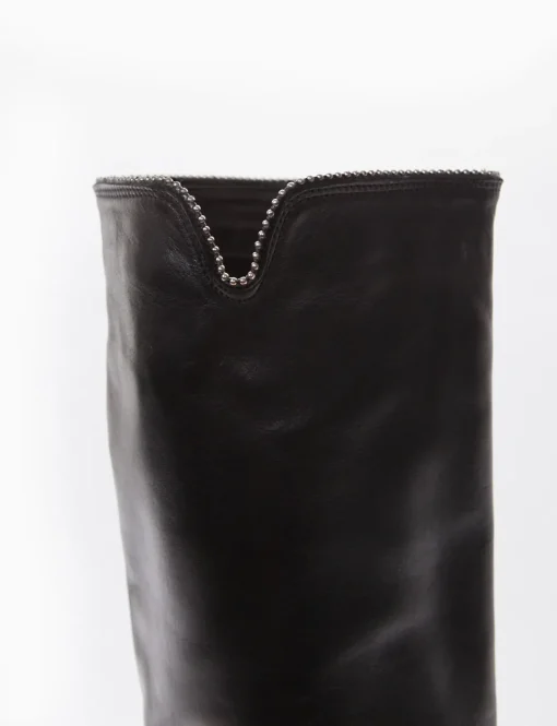 stivale tacco 2 cm e zeppa interna sul tallone alta 3cm nero