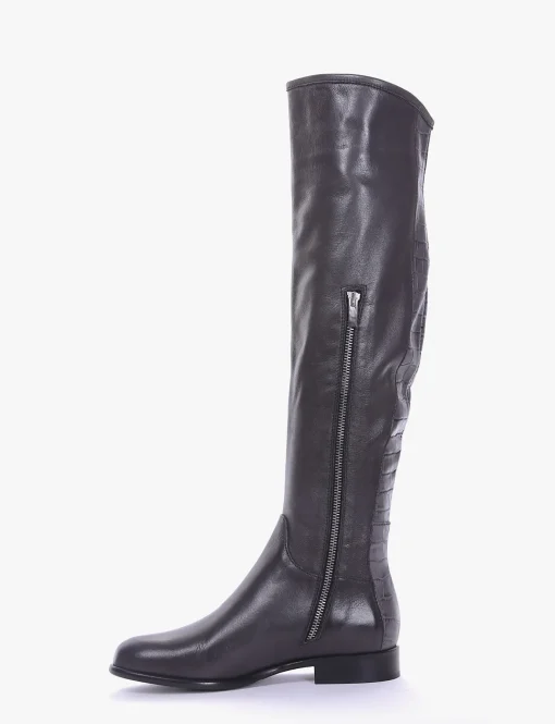 stivale tacco 2 cm grigio