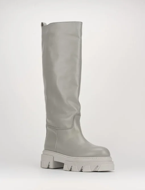 Stivale tacco 2 cm grigio