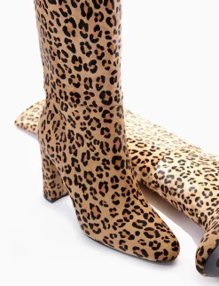 stivale tacco 9 cm leopardo