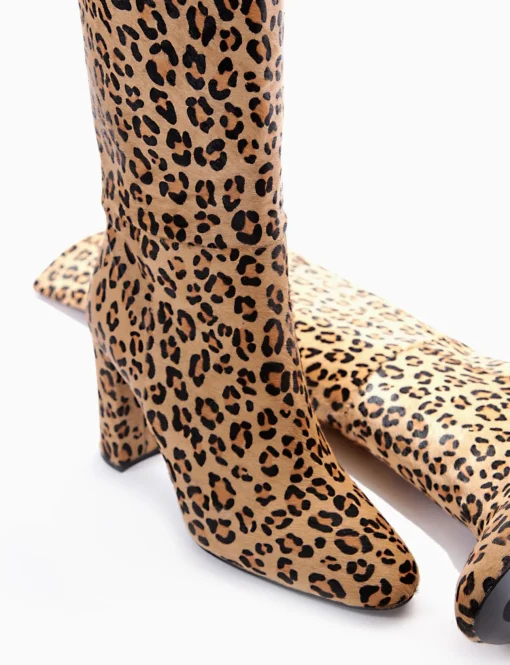 stivale tacco 9 cm leopardo