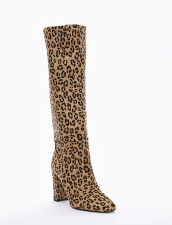 stivale tacco 9 cm leopardo