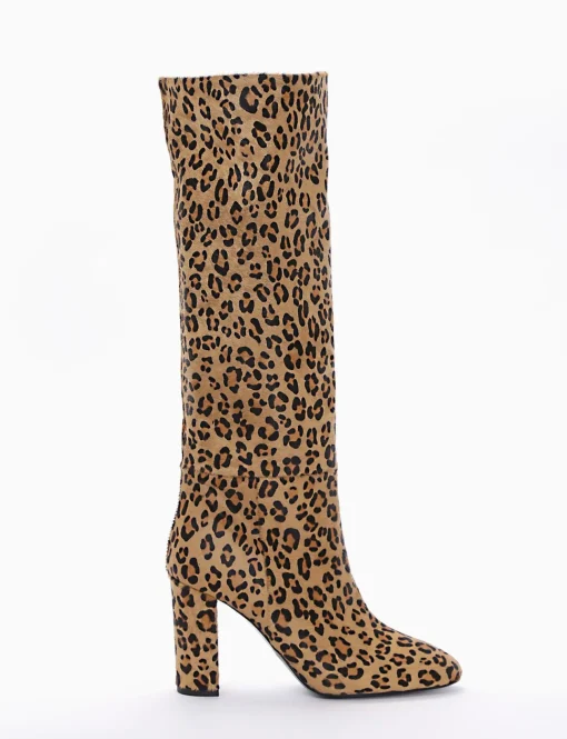stivale tacco 9 cm leopardo