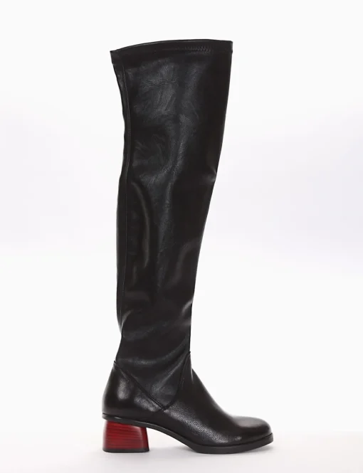stivale tacco 4 cm nero