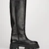 Stivale tacco 2 cm nero