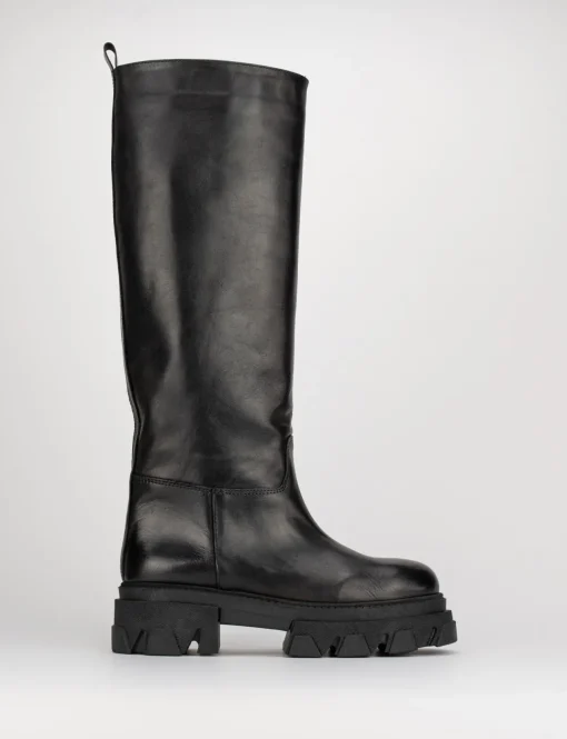 Stivale tacco 2 cm nero