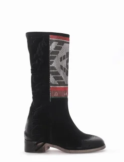 stivale tacco 2 cm nero