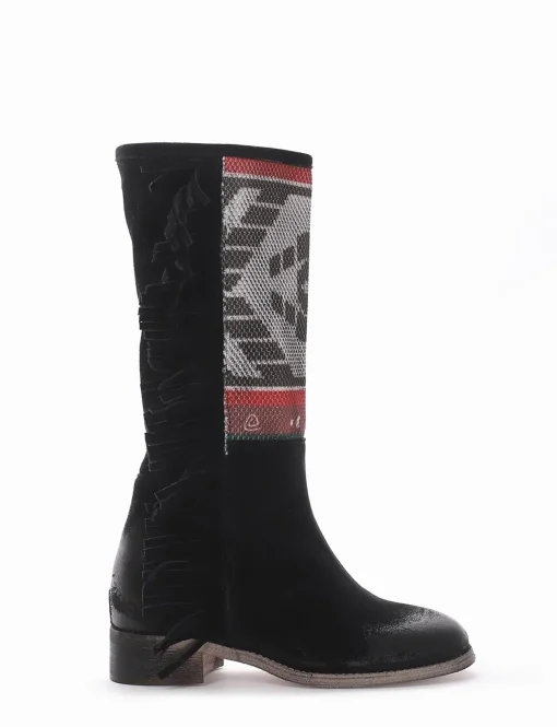 stivale tacco 2 cm nero