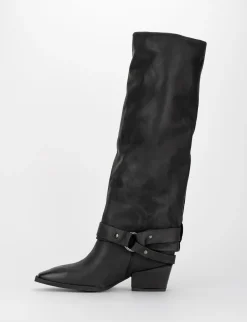 Stivale tacco 5 cm nero