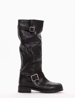 stivale tacco 2 cm nero