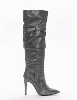 stivale tacco 10 cm nero
