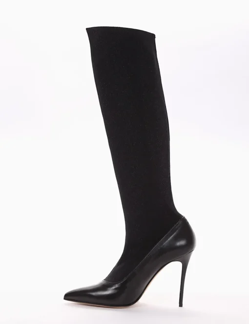 stivale tacco 10 cm nero