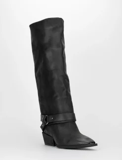 Stivale tacco 5 cm nero