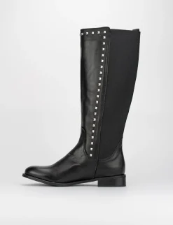 Stivale tacco 2 cm nero