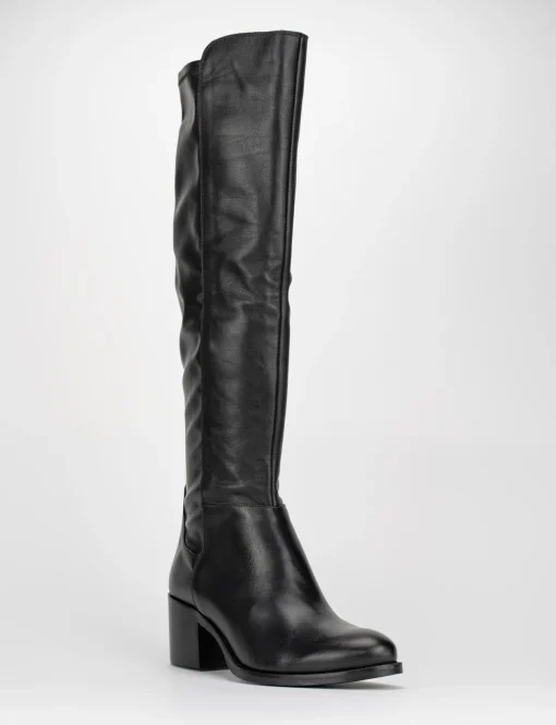 stivale tacco 5 cm nero