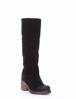 stivale tacco 5 cm nero