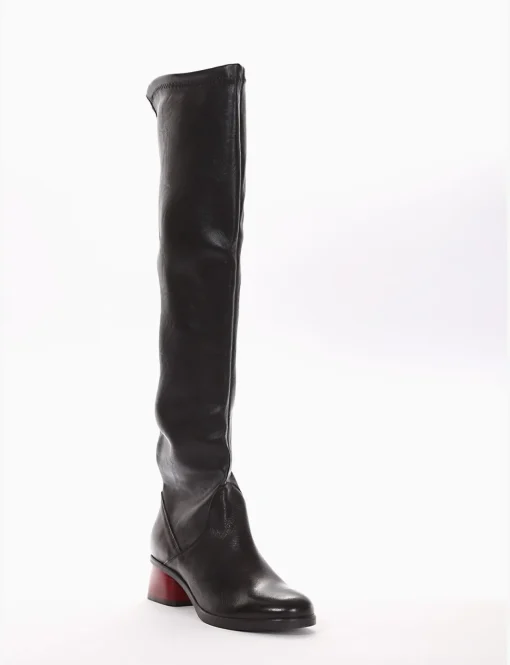 stivale tacco 4 cm nero