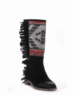 stivale tacco 2 cm nero