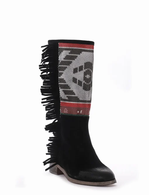 stivale tacco 2 cm nero