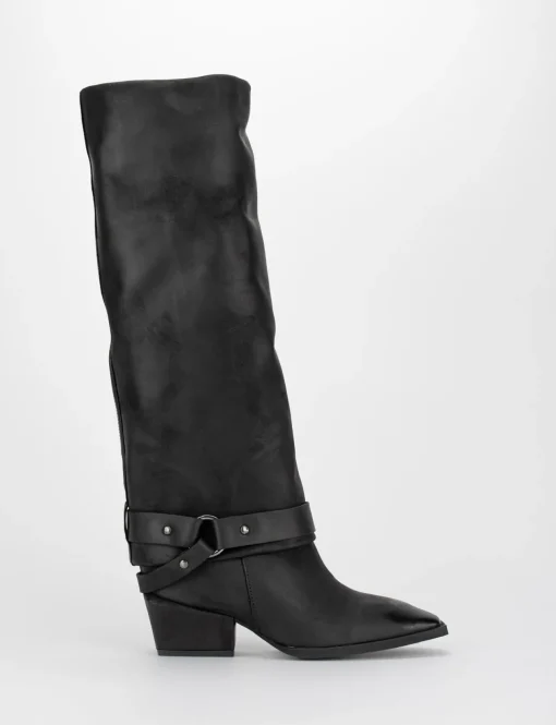 Stivale tacco 5 cm nero