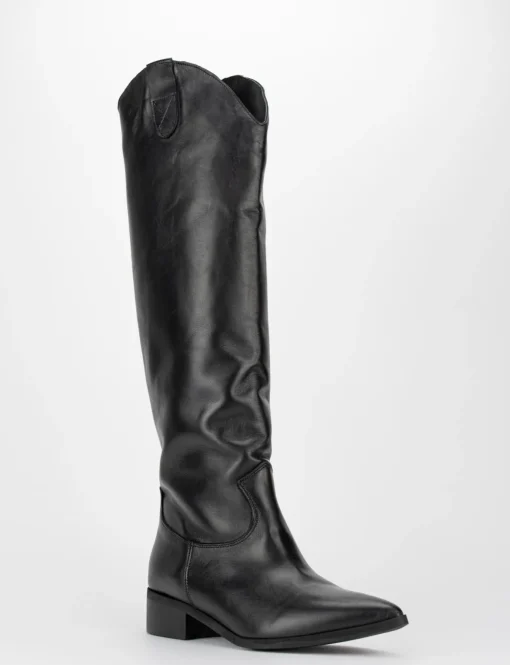 Stivale tacco 5 cm nero