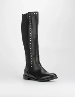 Stivale tacco 2 cm nero